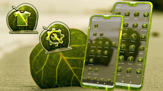 اسکرین شات 2 برنامه Sand Leaf Launcher Theme