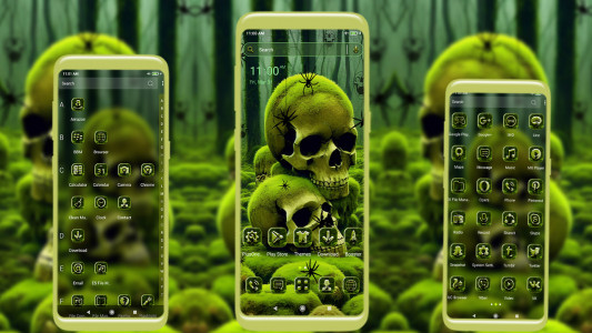 اسکرین شات 4 برنامه Swamp Skull Green Theme