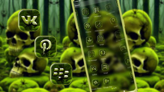 اسکرین شات 2 برنامه Swamp Skull Green Theme