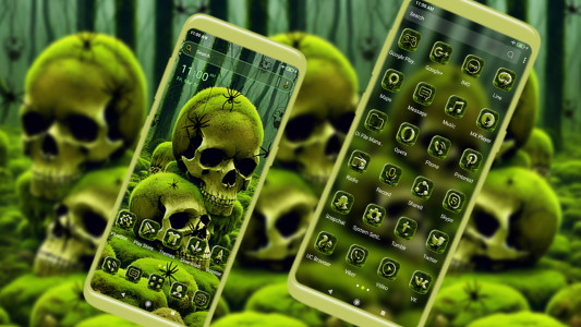 اسکرین شات 1 برنامه Swamp Skull Green Theme