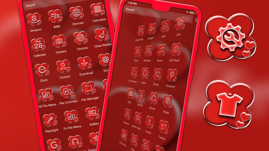 اسکرین شات 2 برنامه Valentine Red Heart Theme