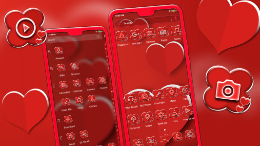 اسکرین شات 3 برنامه Valentine Red Heart Theme