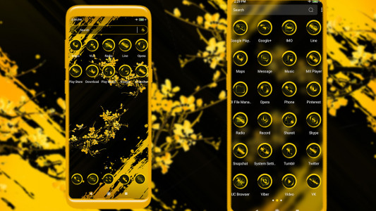 اسکرین شات 4 برنامه Yellow Black Flower Theme