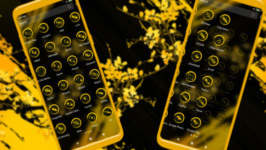 اسکرین شات 2 برنامه Yellow Black Flower Theme