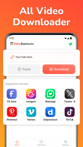 اسکرین شات برنامه All video downloader and saver 1