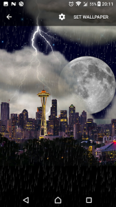 اسکرین شات برنامه Thunderstorm Seattle - Live Wallpaper 1