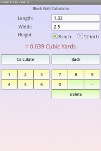 اسکرین شات برنامه Concrete Calculator 4