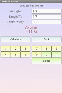 اسکرین شات برنامه Concrete Calculator 3