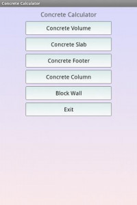 اسکرین شات برنامه Concrete Calculator 1