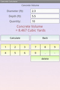 اسکرین شات برنامه Concrete Calculator 2