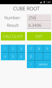 اسکرین شات برنامه Cube Root Calculator 2