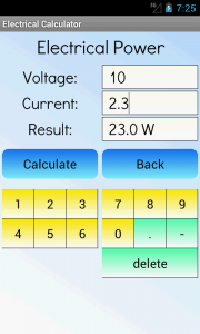 اسکرین شات برنامه Electrical Calculator 2