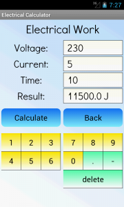 اسکرین شات برنامه Electrical Calculator 3