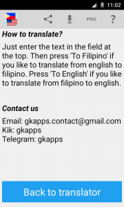 اسکرین شات برنامه Filipino English Translator 4