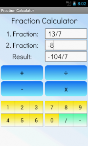 اسکرین شات برنامه Fraction Calculator 3