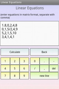 اسکرین شات برنامه Linear Equation System Solver 4