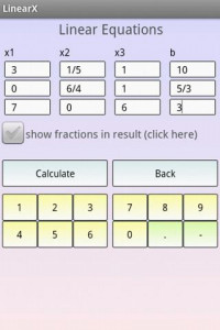 اسکرین شات برنامه Linear Equation System Solver 2