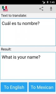 اسکرین شات برنامه Mexican English Translator 4