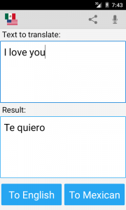 اسکرین شات برنامه Mexican English Translator 3