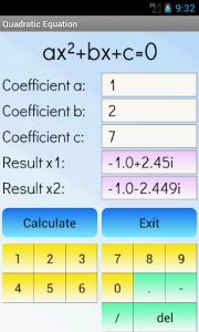اسکرین شات برنامه Quadratic Equation Solver 4