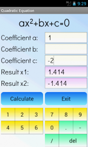 اسکرین شات برنامه Quadratic Equation Solver 2