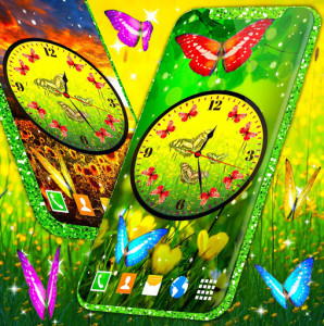 اسکرین شات برنامه 4K Live Wallpaper Butterfly 🦋 Butterflies Clock 6