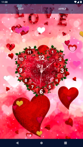اسکرین شات برنامه Hearts Love Clock Wallpapers 5