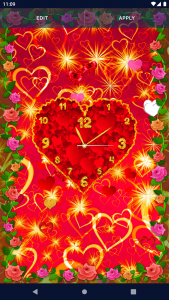 اسکرین شات برنامه Hearts Love Clock Wallpapers 3