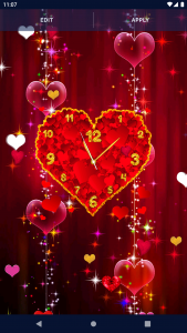 اسکرین شات برنامه Hearts Love Clock Wallpapers 7