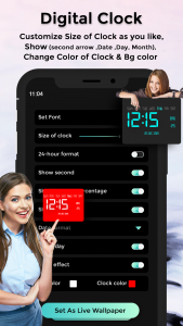 اسکرین شات برنامه Digital Live Clock wallpaper 4