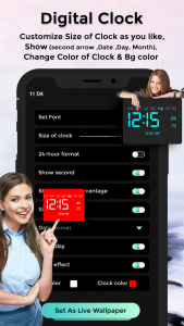 اسکرین شات 4 برنامه Digital Live Clock wallpaper