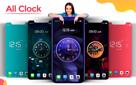 اسکرین شات برنامه Digital Live Clock wallpaper 1