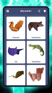اسکرین شات 1 برنامه Origami animals paper DIY