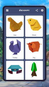 اسکرین شات 2 برنامه Origami animals. Farm DIY