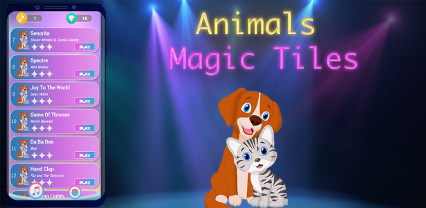 اسکرین شات بازی Animals Magic Tiles Offline 1