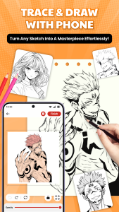 اسکرین شات 1 برنامه AR Drawing - Draw Anime Sketch