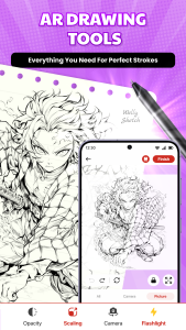 اسکرین شات 4 برنامه AR Drawing - Draw Anime Sketch