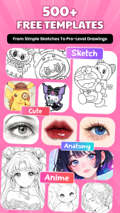 اسکرین شات 3 برنامه AR Drawing - Draw Anime Sketch