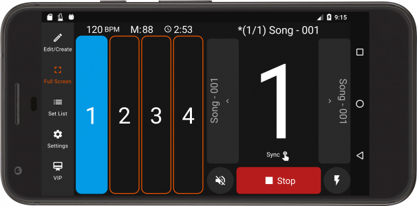 اسکرین شات برنامه Stage Metronome with Setlist 4