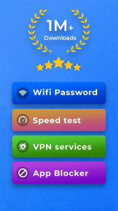 اسکرین شات برنامه WiFi Password: VPN, Speed Test 1