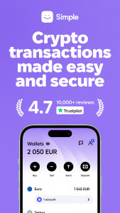 اسکرین شات 1 برنامه Simple: Buy Сrypto BTC, USDT
