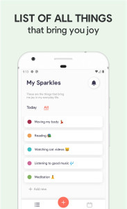 اسکرین شات 1 برنامه Sparkle: Self-Care Checklist,