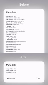 اسکرین شات 1 برنامه Photo Metadata Remover