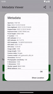 اسکرین شات 2 برنامه Photo Metadata Viewer