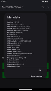 اسکرین شات 6 برنامه Photo Metadata Viewer