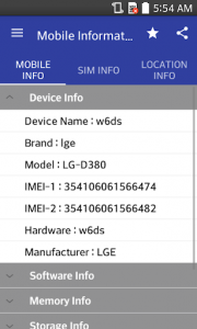 اسکرین شات برنامه Mobile, SIM and Location Info 1