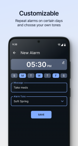 اسکرین شات برنامه Simple Alarm Clock 3