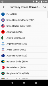 اسکرین شات برنامه Currency Prices Converter 3