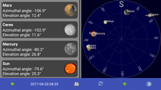 اسکرین شات برنامه Sun, moon and planets 1