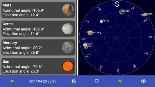 اسکرین شات 1 برنامه Sun, moon and planets